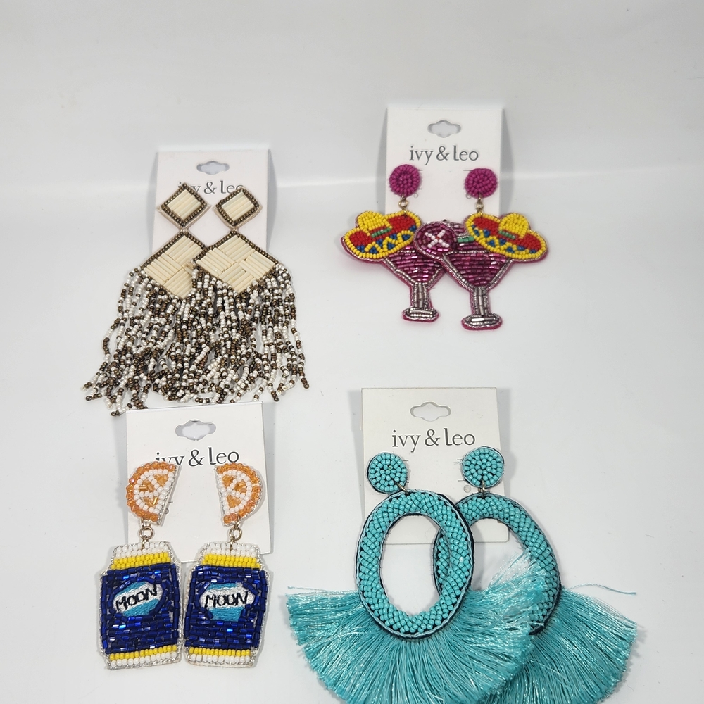 Beaded Earrings Set - Multicolor